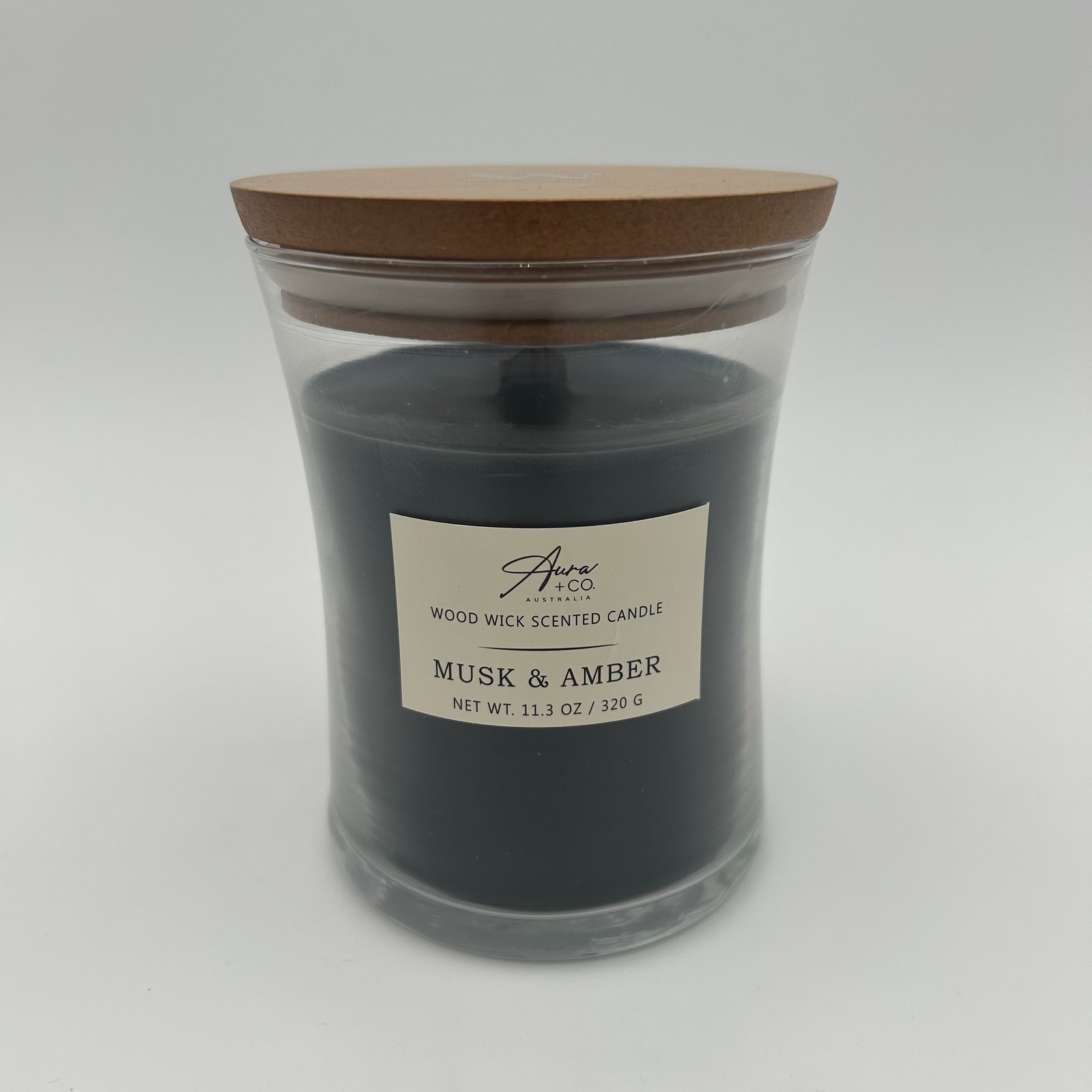 Glass Soy Candle 320g -  MUSK & AMBER