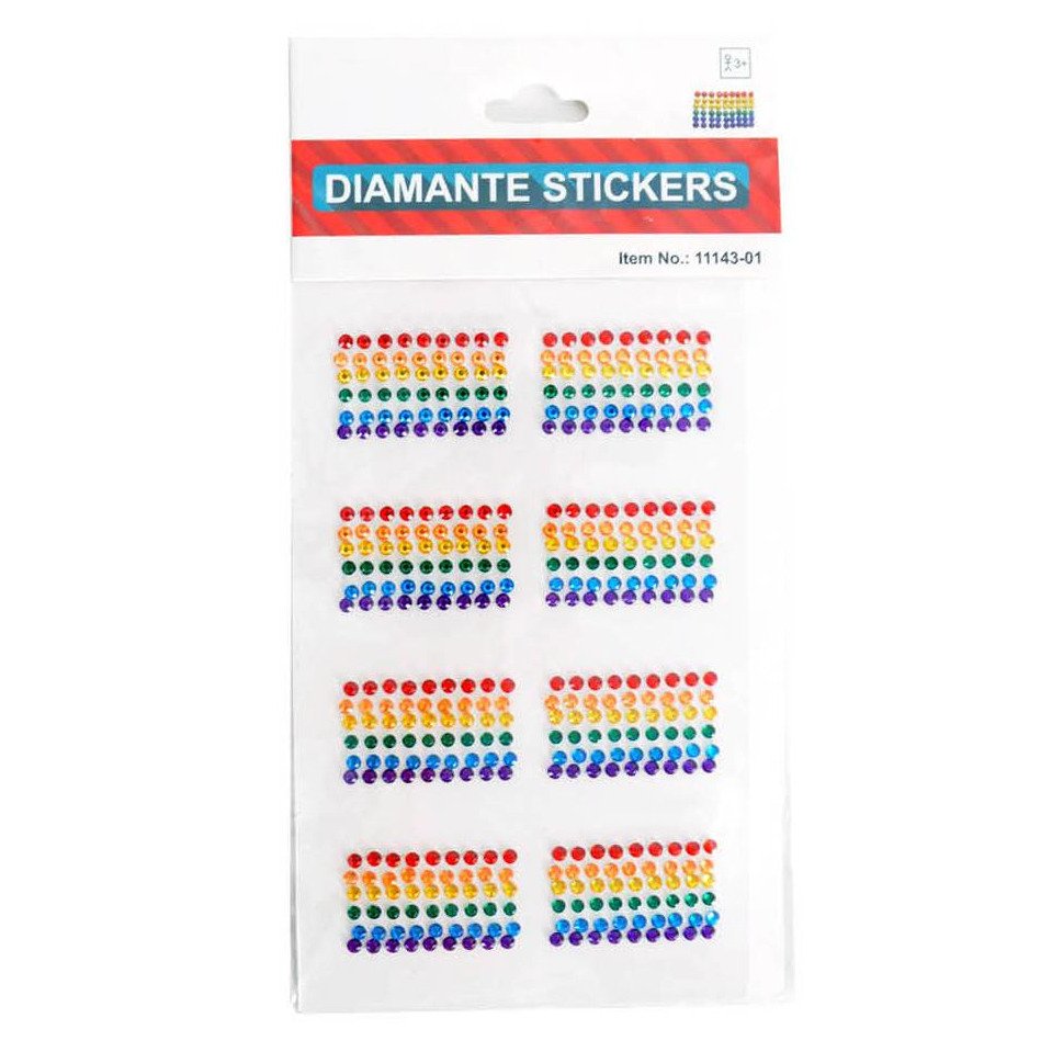 Rainbow Diamonte Stickers (Flag)
