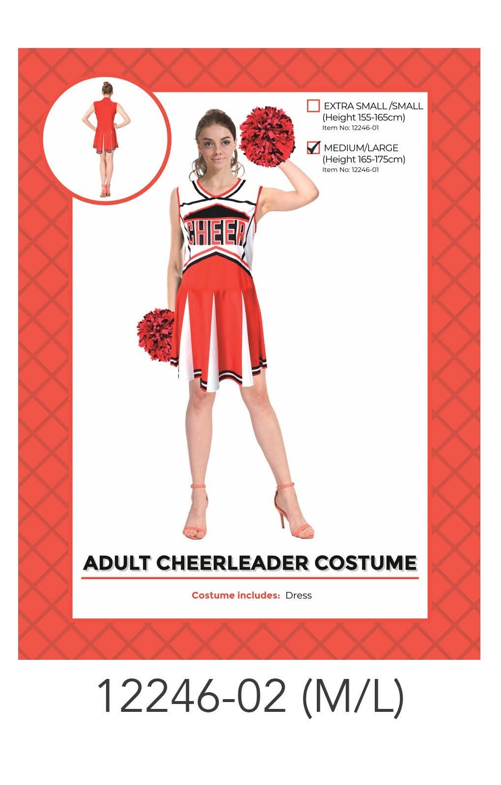 Adult Cheerleader Costume M/L