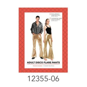 Adult Metallic Flare Pants (Gold) (L/XL)