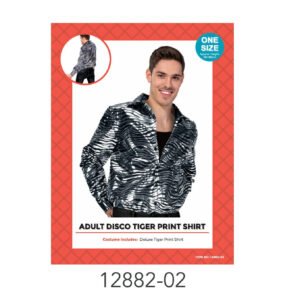 Adult Deluxe Tiger Print Shirt (Silver)