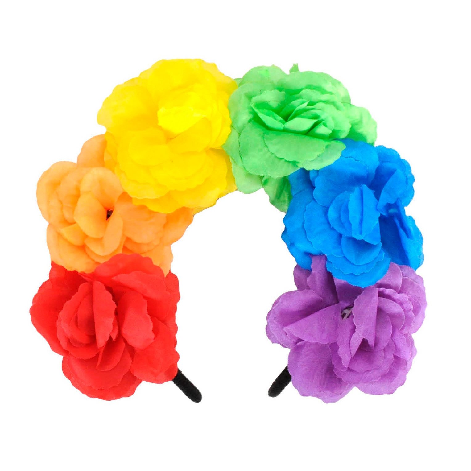Deluxe Rainbow Rose Headband