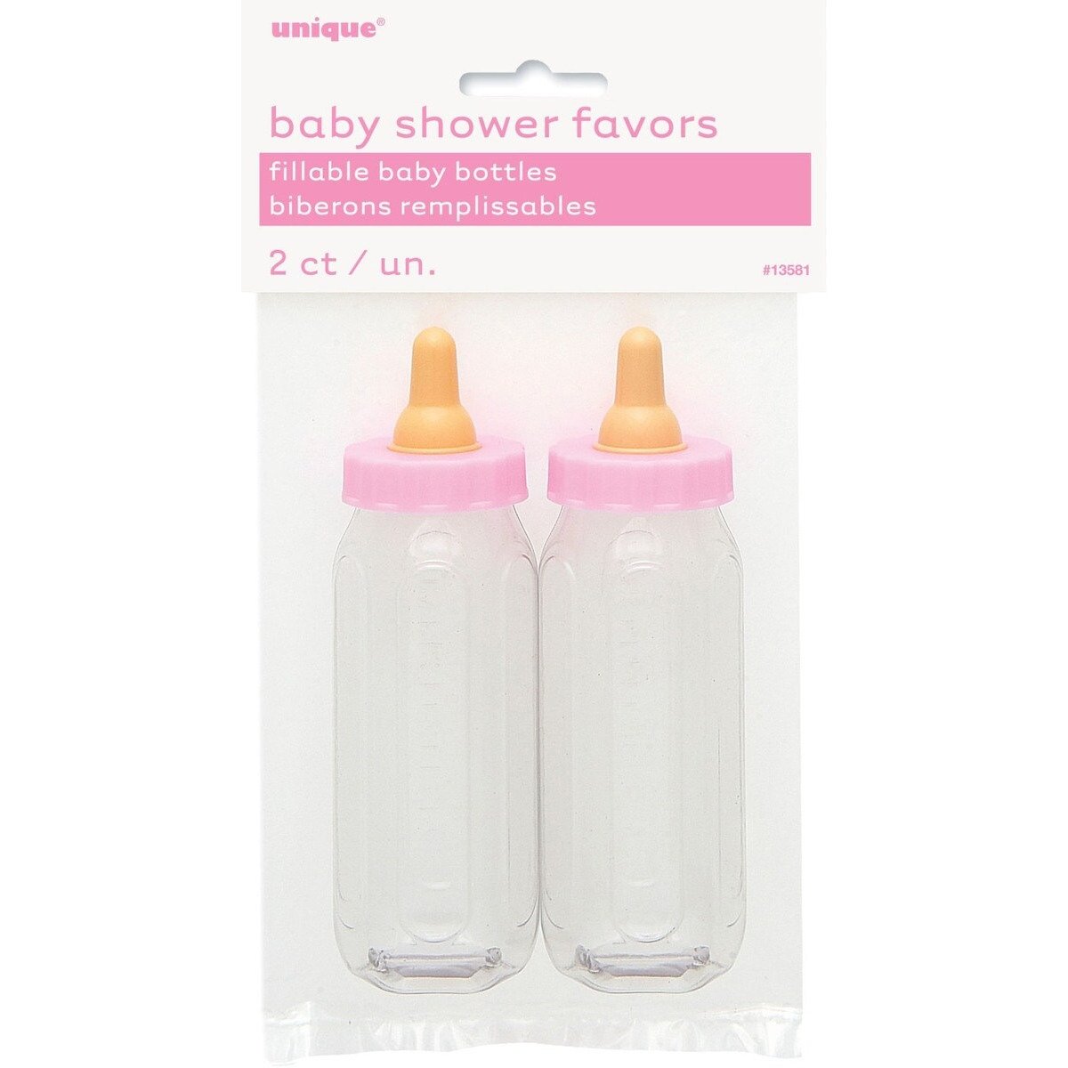 2 BABY BOTTLES 5" PINK