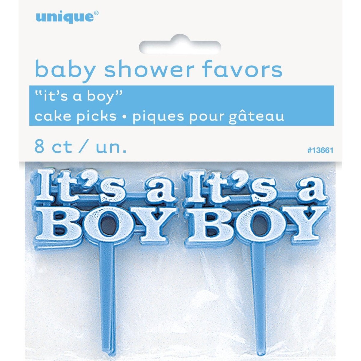 8 ITS A BOY CAKE PICKS PINK