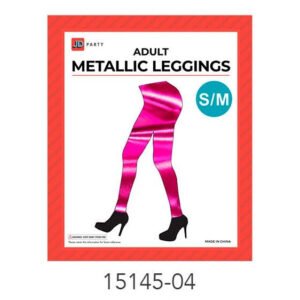 Adult Metallic Leggings (S/M) (Hot Pink)