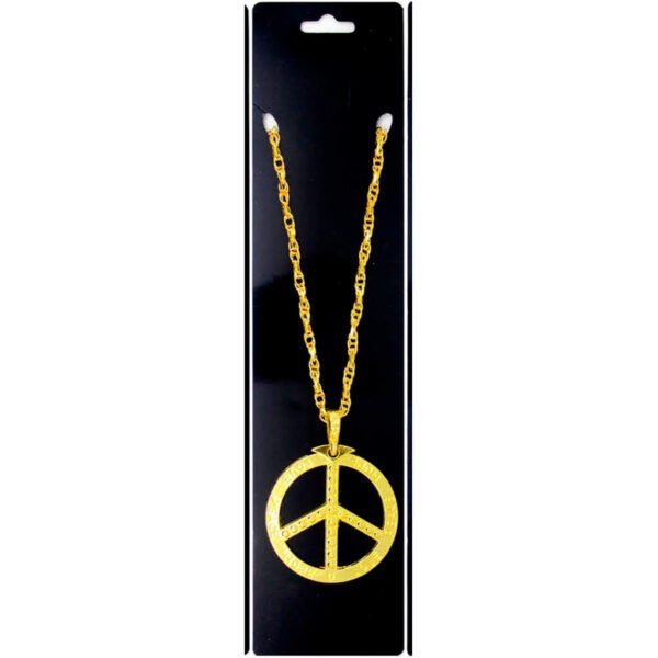 Metal Necklace (Gold Peace Sign)