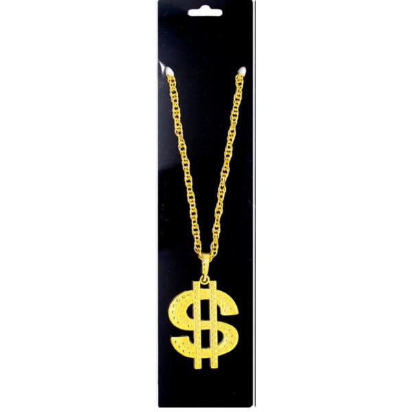 Metal Necklace (Gold Dollar Sign)