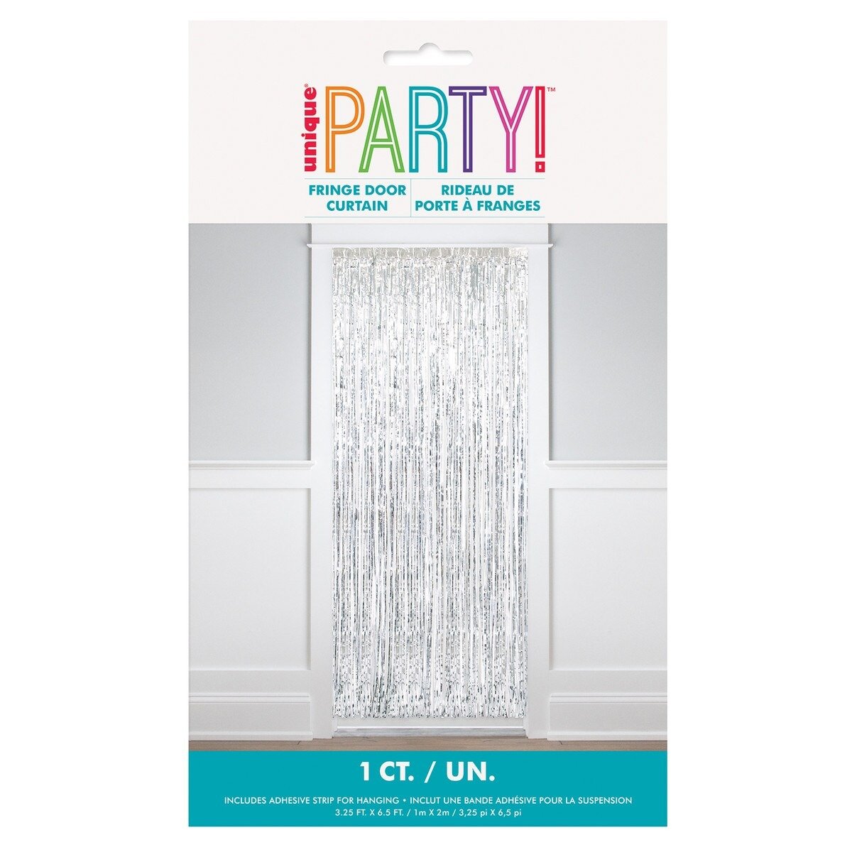 Silver Fringe Door Curtain 1m x 2m