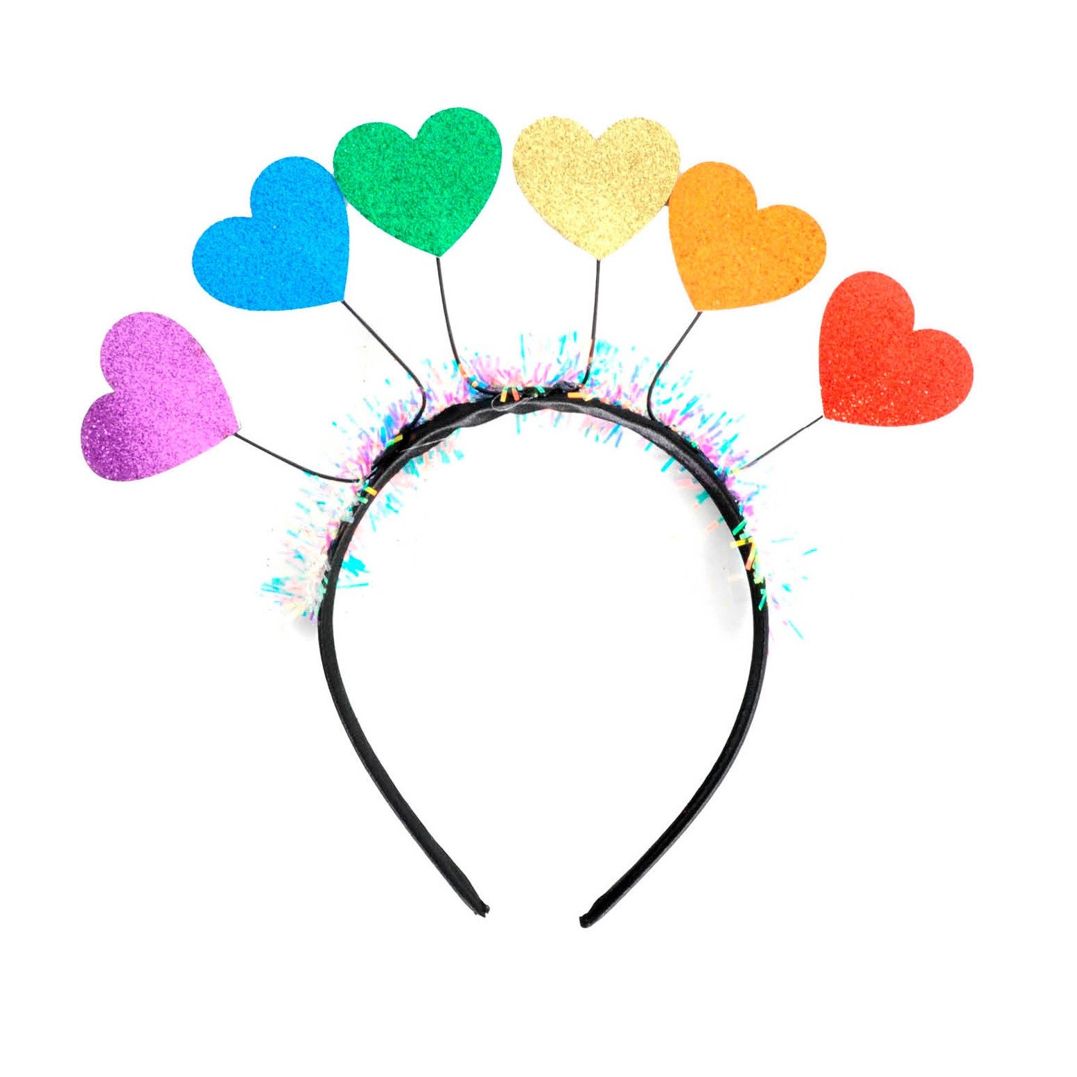 Rainbow hearts headband