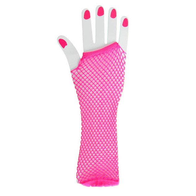 Fishnet Glove (Long) (Hot Pink)