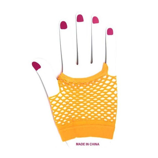 Fishnet Glove (Short) (Orange)