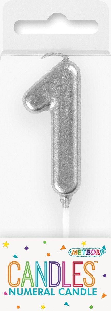 MINI SILVER NUMERAL CANDLE - 1