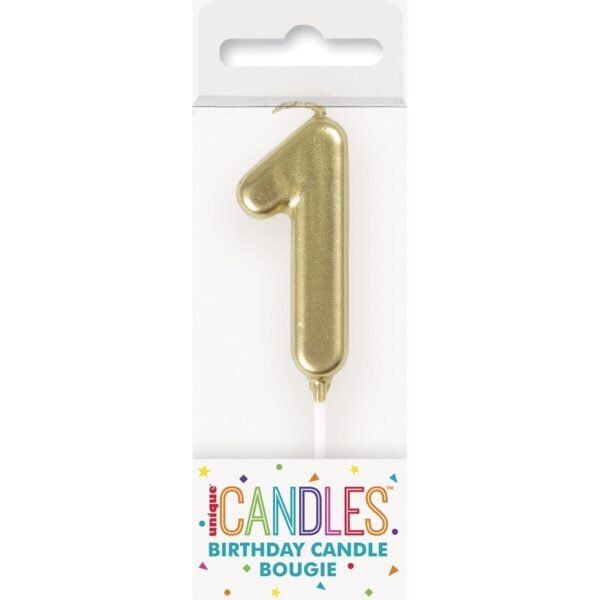 MINI GOLD NUMERAL CANDLE - 1