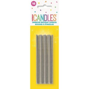 18 SILVER SPARKLER CANDLES