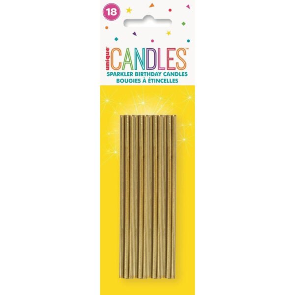 18 GOLD SPARKLER CANDLES