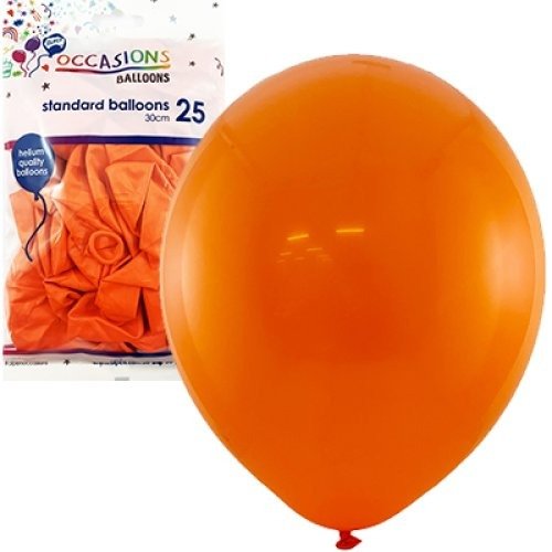 Standard 30cm Latex Balloons 25pk - Orange