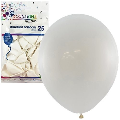 Standard 30cm Latex Balloons 25pk - White