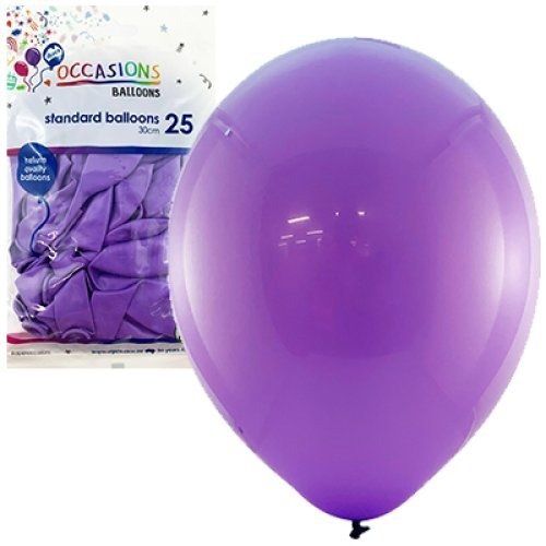 Standard 30cm Latex Balloons 25pk - Purple