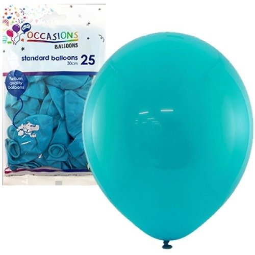 Standard 30cm Latex Balloons 25pk - Teal