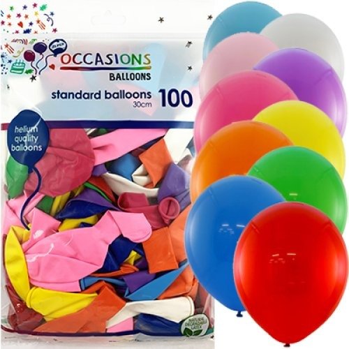 Standard 30cm Latex Balloons 100pk - Mixed