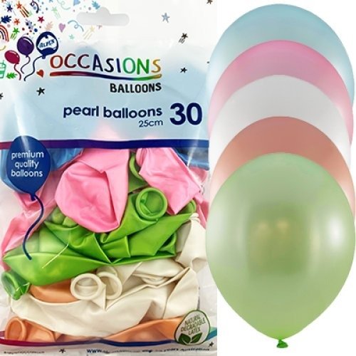 Mixed Pearlescent Balloons 30pk