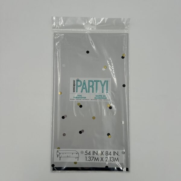 Modern Gold Confetti Foil Rectangle Table Cover 137cm x 274cm (54" x 108")