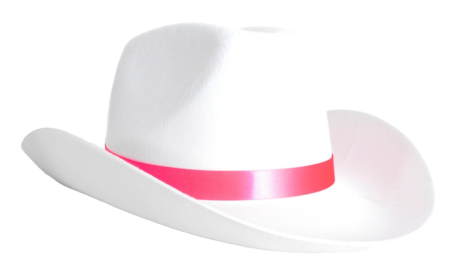 Cowboy Hat (White with pink band)
