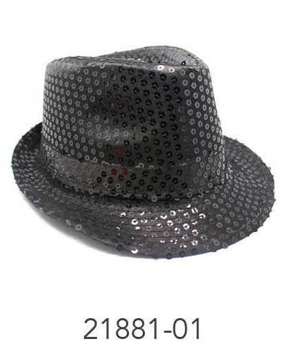 Sequin Trilby Hat (Black)