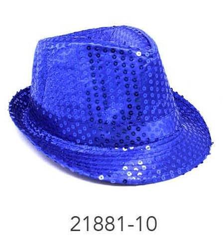 Sequin Trilby Hat (Blue)