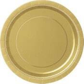 Gold Paper Plates 18cm (7") - 8pk