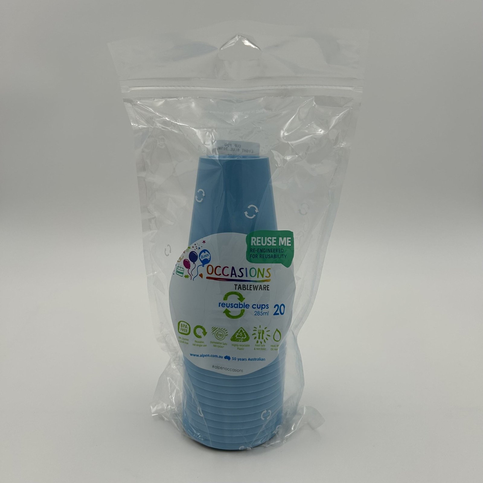 Light Blue Cup 285ml Pack 20