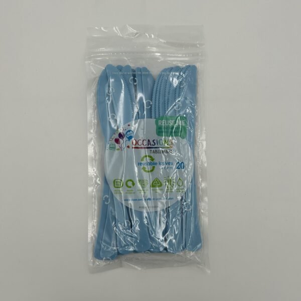 Light Blue Plastic Knife Pack 20