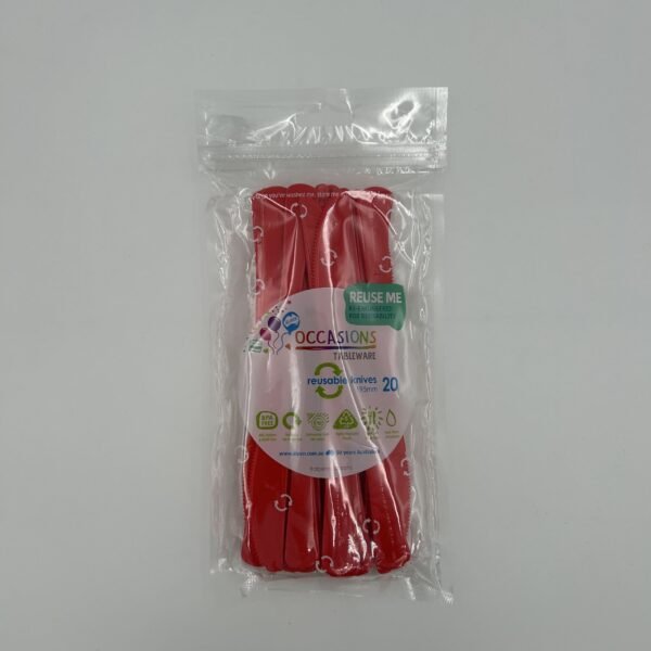 Red Plastic Knife Pack 20