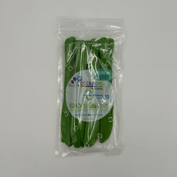 Lime Plastic Knife Pack 20