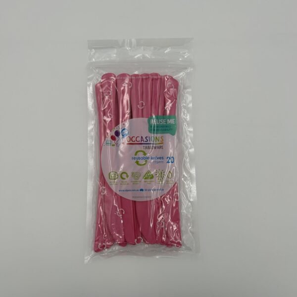 Magenta Plastic Knife Pack 20