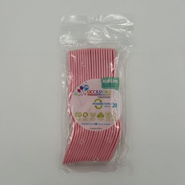 Light Pink Plastic Fork Pack 20