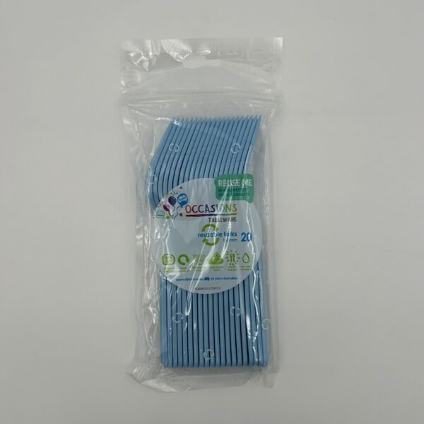 Light Blue Plastic Fork Pack 20