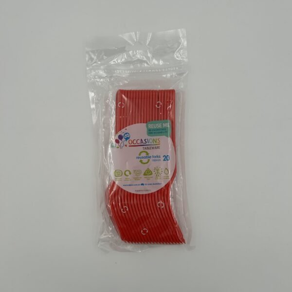 Red Plastic Fork Pack 20