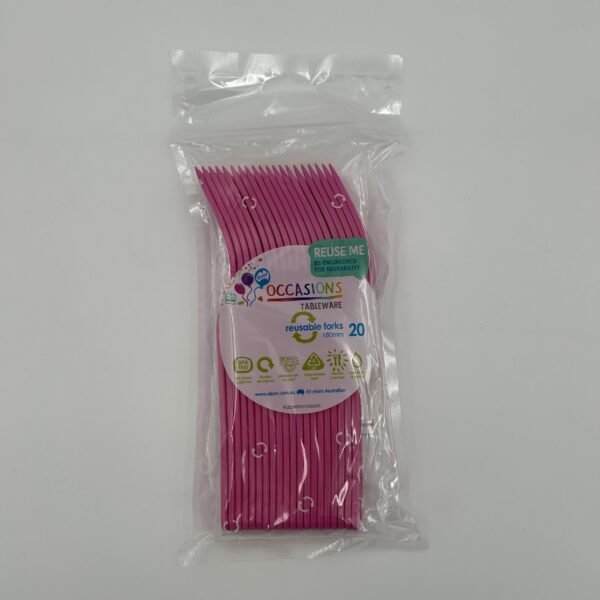 Magenta Plastic Fork Pack 20