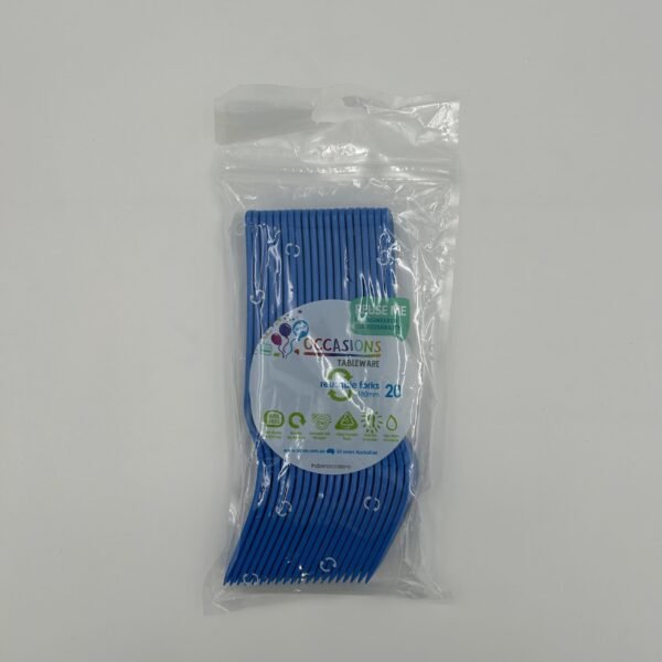 Royal Blue Plastic Fork Pack 20