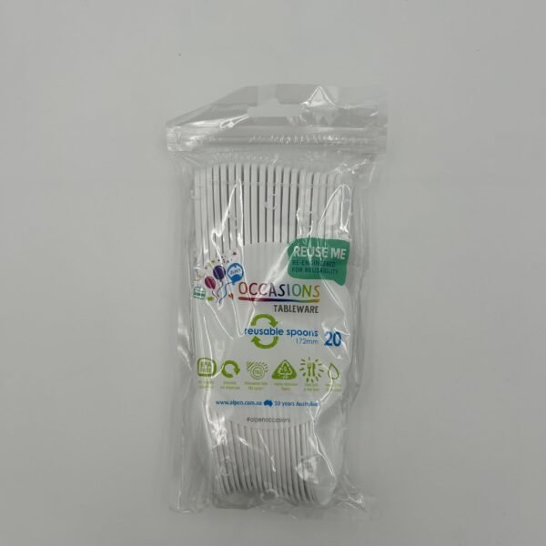 White Plastic Spoon Pack 20