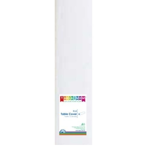 White Tablecover Roll Plastic 30m 1 Roll