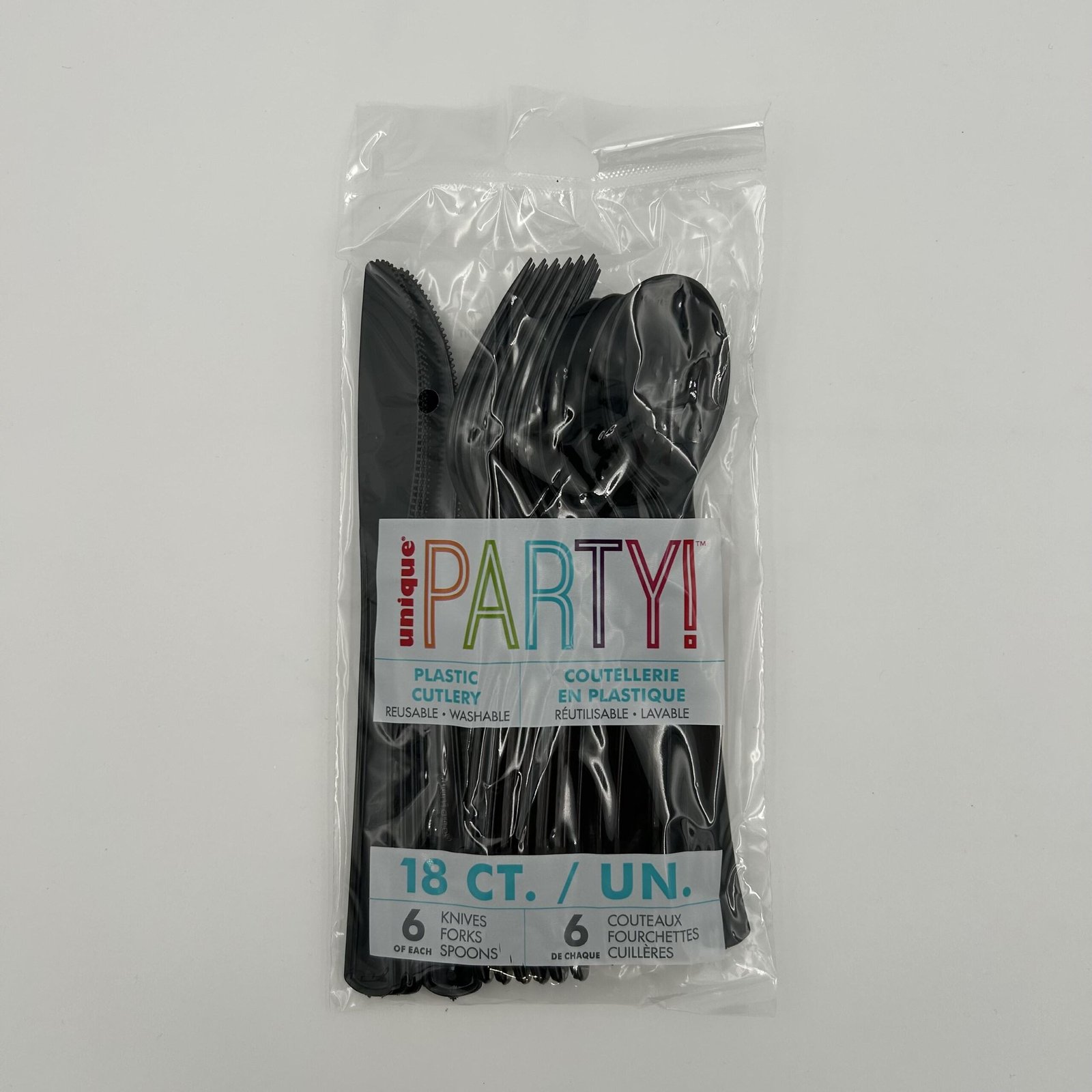 Black Assorted Cutlery Pack 18