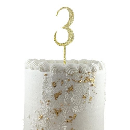 CAKE TOPPER GLITTER GOLD #3