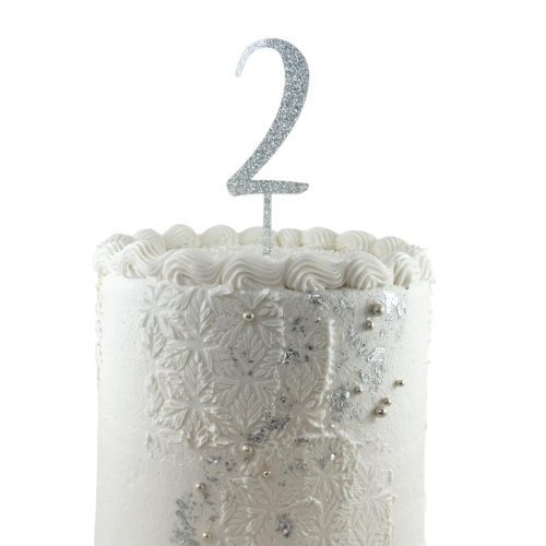 CAKE TOPPER GLITTER SILVER #2