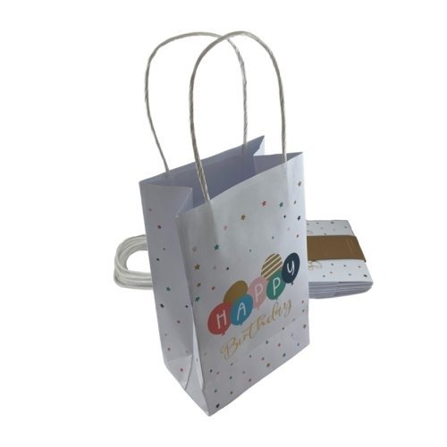 PAPER PARTYBAGS - BIRTHDAY BALLOONS 5pk