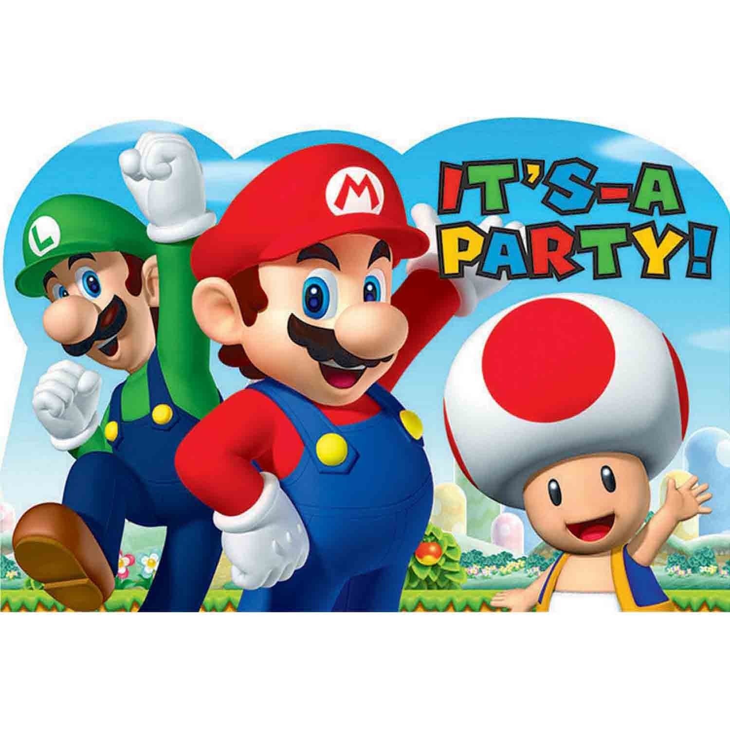 8 Super Mario Bros Postcard Invitations
