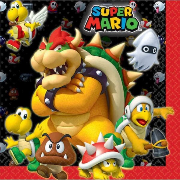 16 Super Mario Bros Lunch Napkins