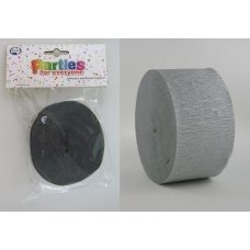 Paper Crepe Streamer 30m SHIMMER SILVER