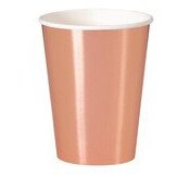 Rose Gold Foil 270ml paper cups - 8pk